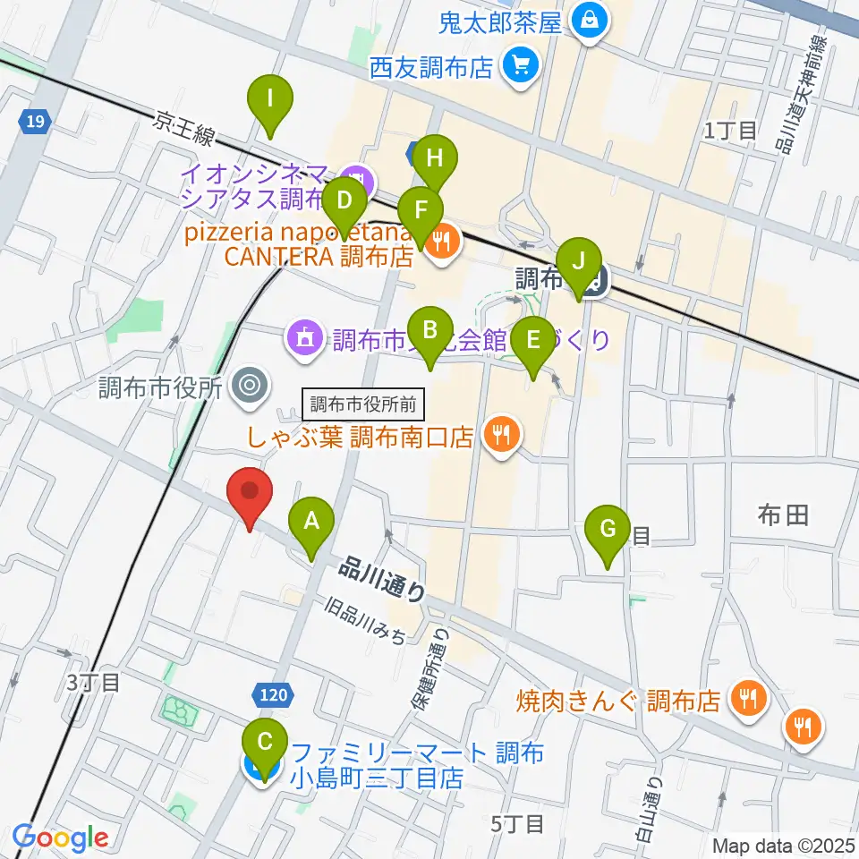 調布ヴァイオリン周辺のコンビニエンスストア一覧地図