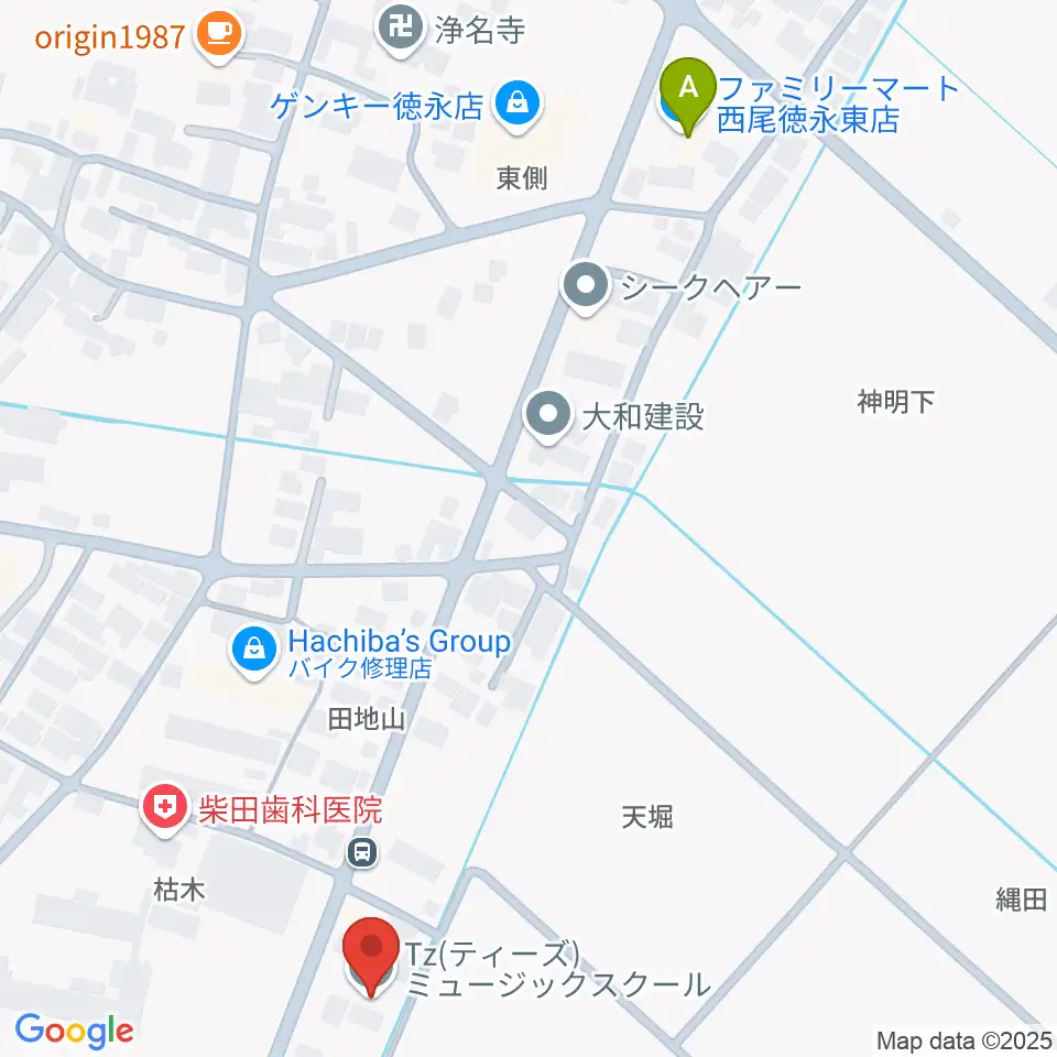 Tzミュージックスクール周辺のコンビニエンスストア一覧地図