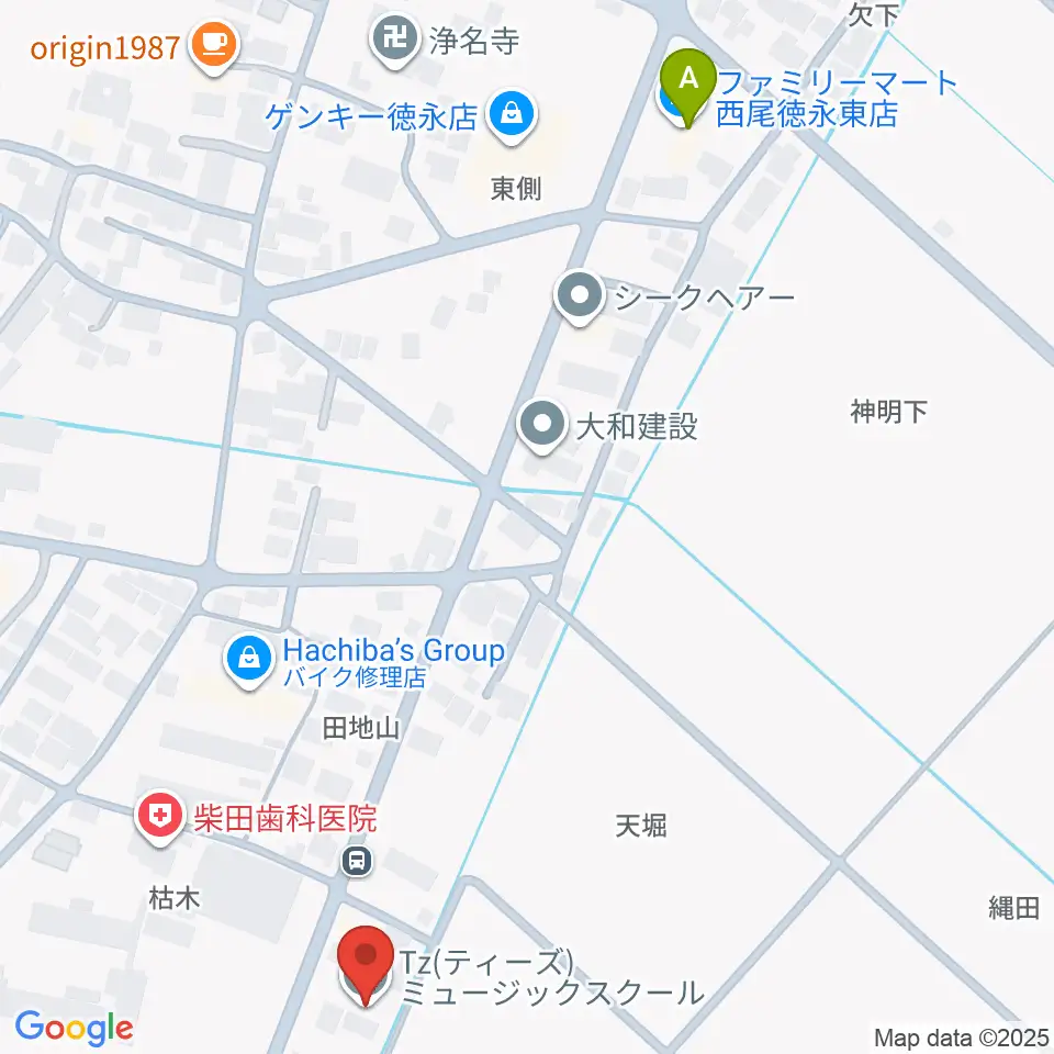 Tzミュージックスクール周辺のコンビニエンスストア一覧地図