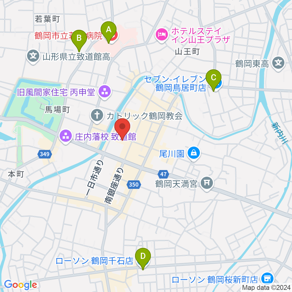 荘銀本店ホール周辺のコンビニエンスストア一覧地図