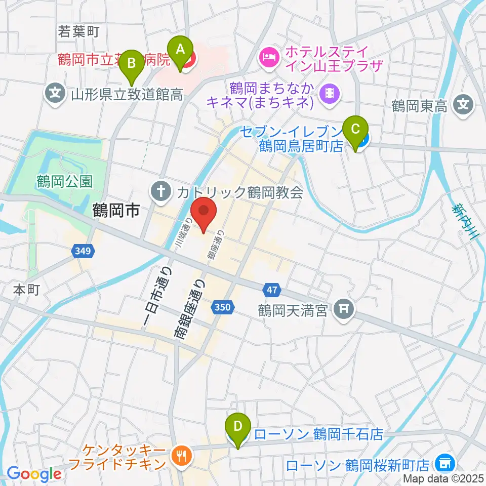 荘銀本店ホール周辺のコンビニエンスストア一覧地図