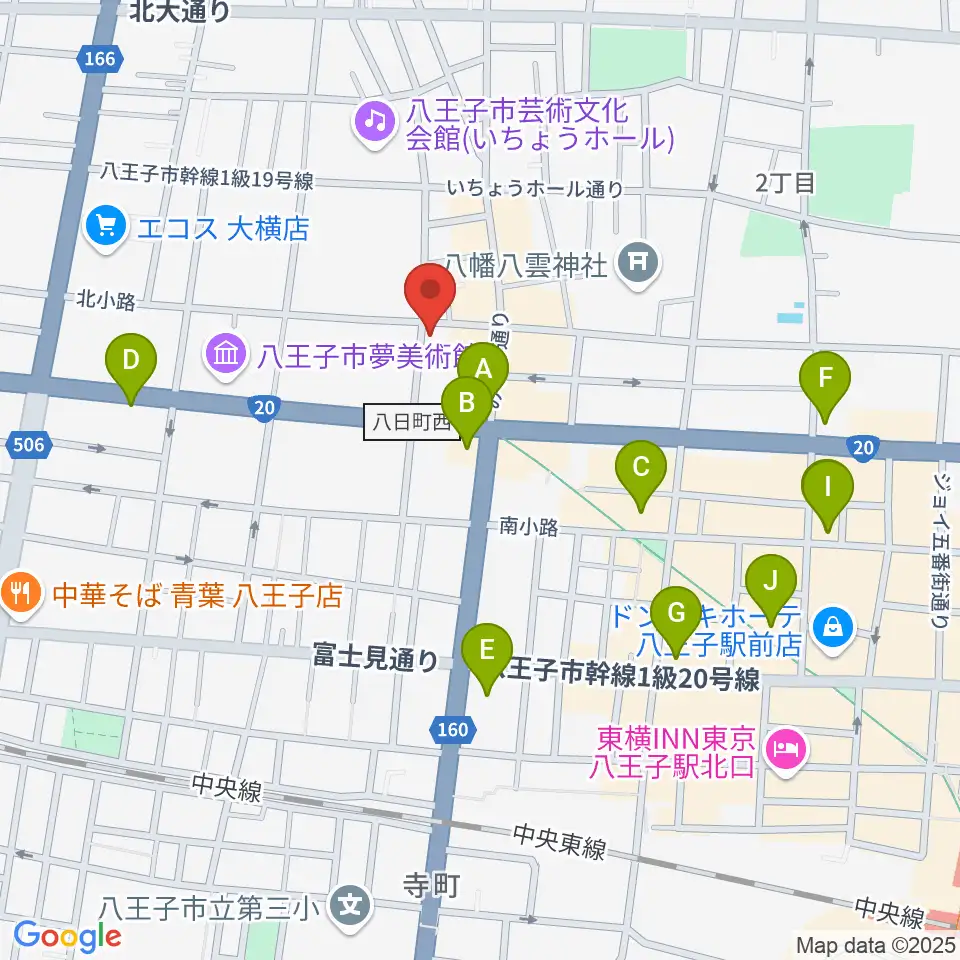八王子サクラヤコーヒー店周辺のコンビニエンスストア一覧地図