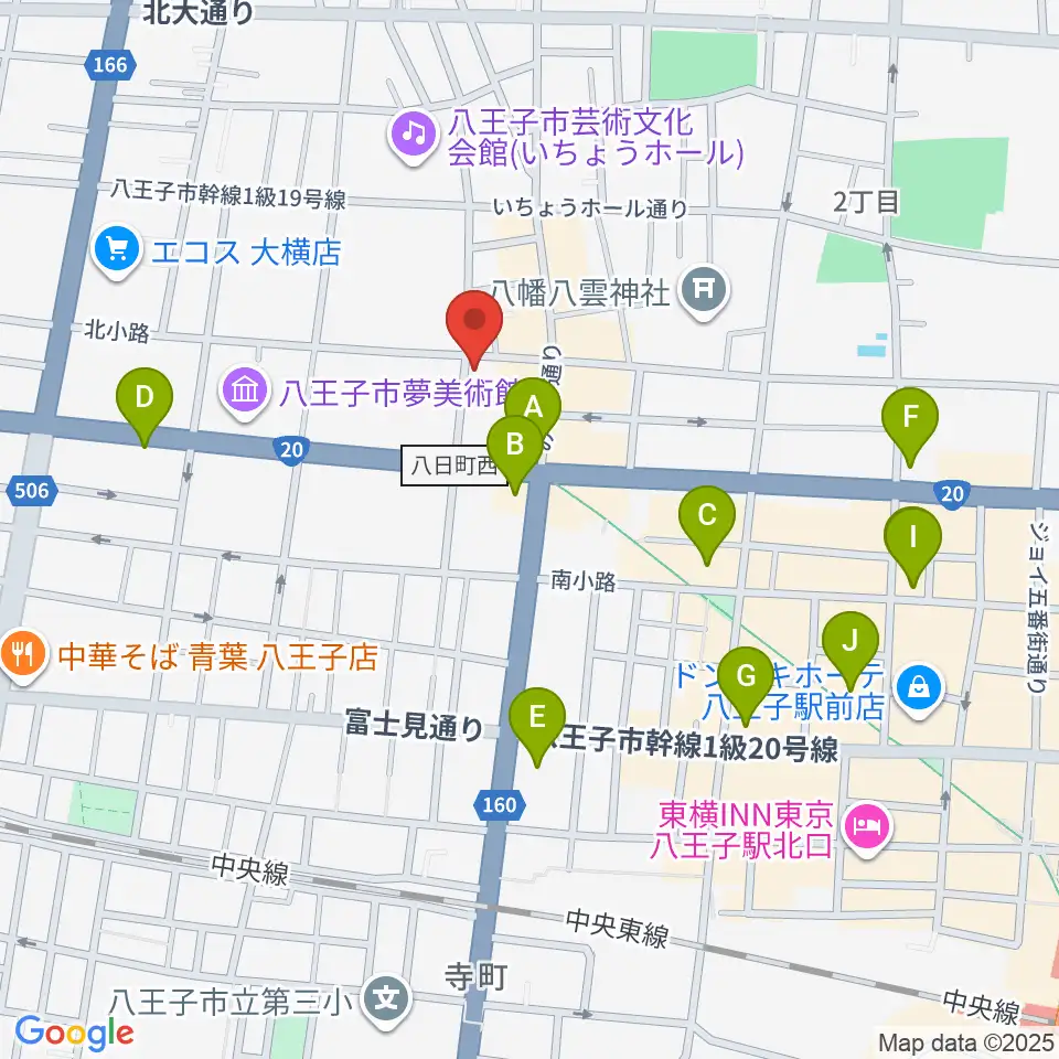 八王子サクラヤコーヒー店周辺のコンビニエンスストア一覧地図