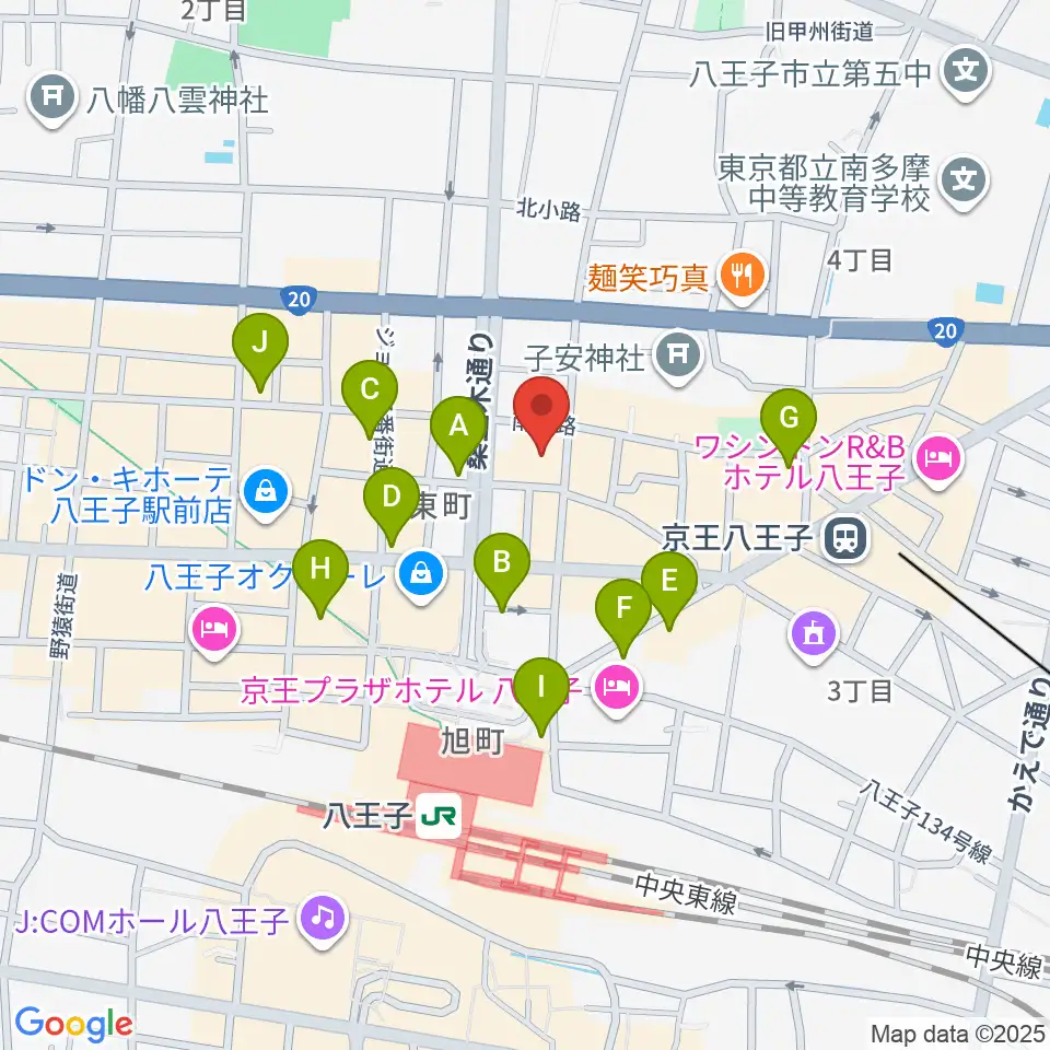 八王子クリエイトホール周辺のコンビニエンスストア一覧地図