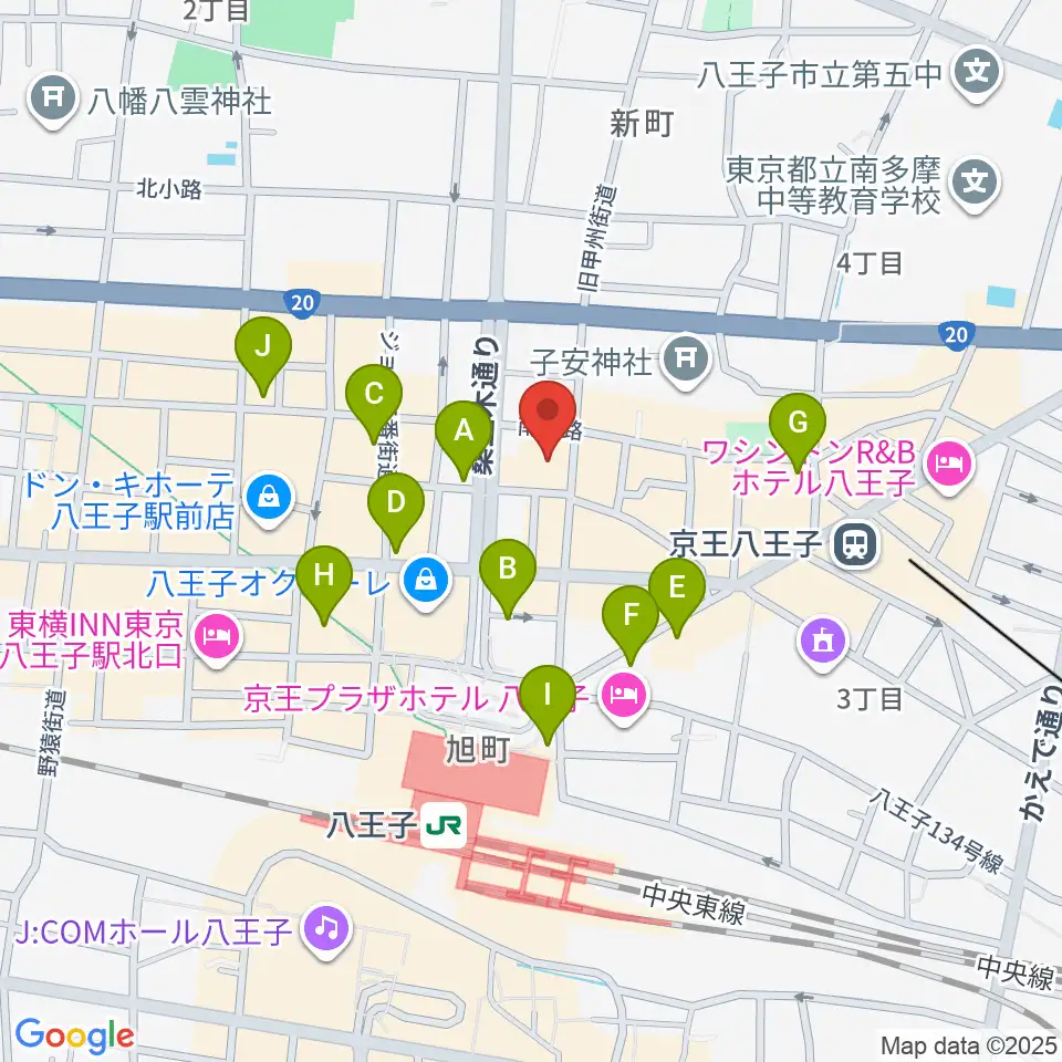 八王子クリエイトホール周辺のコンビニエンスストア一覧地図