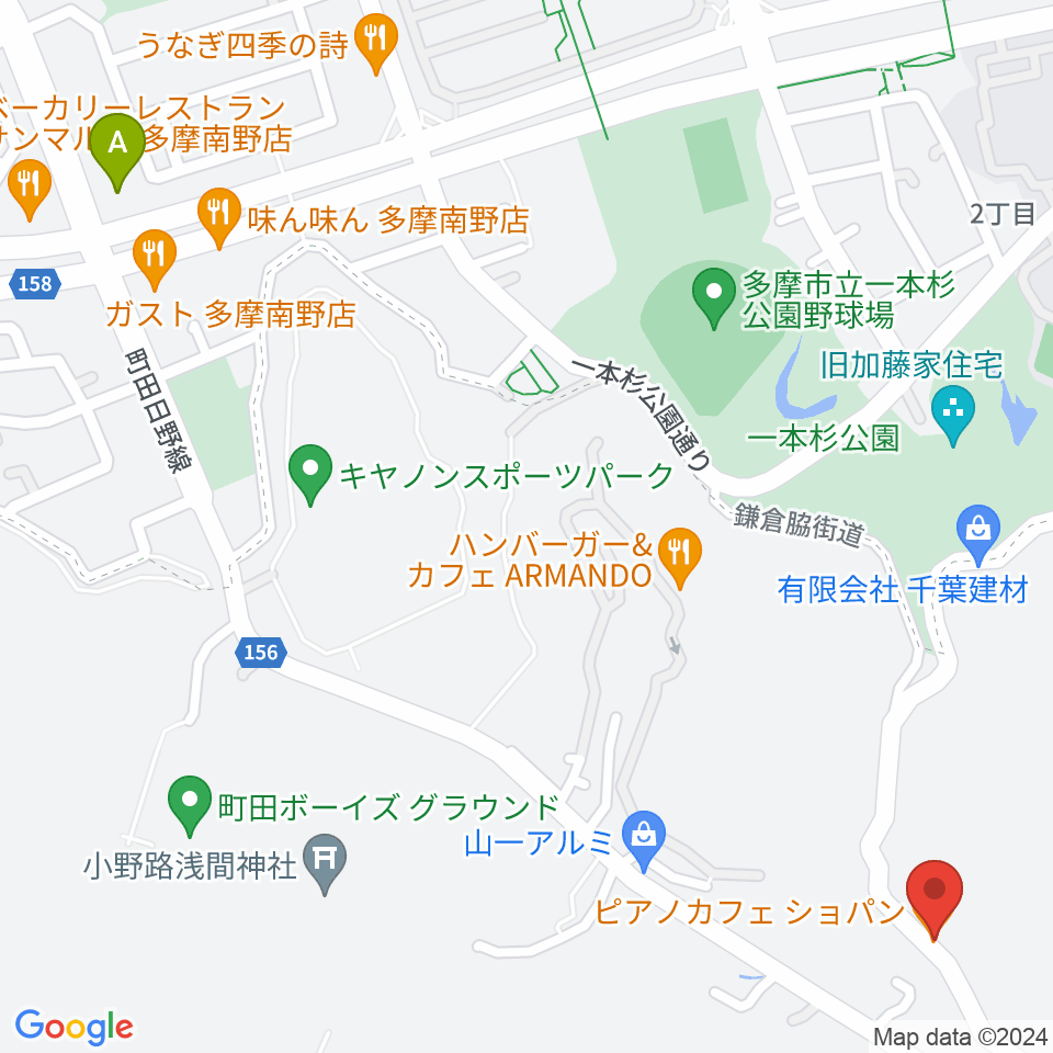 町田ピアノカフェショパン周辺のコンビニエンスストア一覧地図