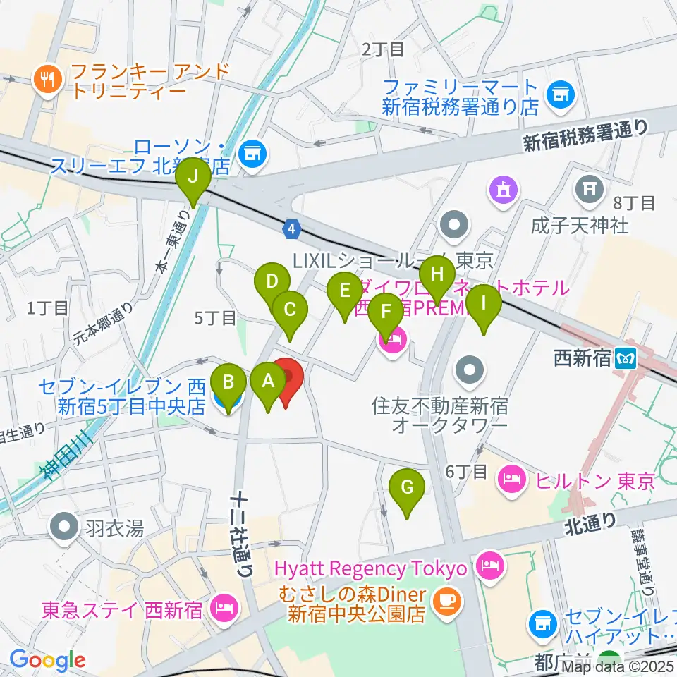 ガルバホール周辺のコンビニエンスストア一覧地図