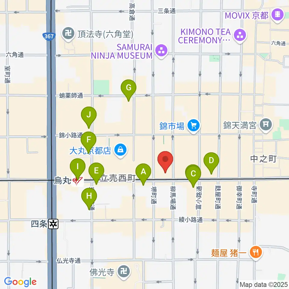 京都MUSE周辺のコンビニエンスストア一覧地図