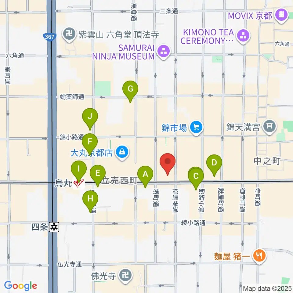京都MUSE周辺のコンビニエンスストア一覧地図