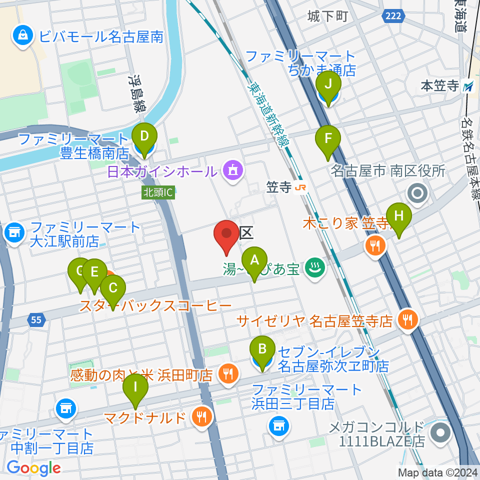 日本ガイシアリーナ周辺のコンビニエンスストア一覧地図