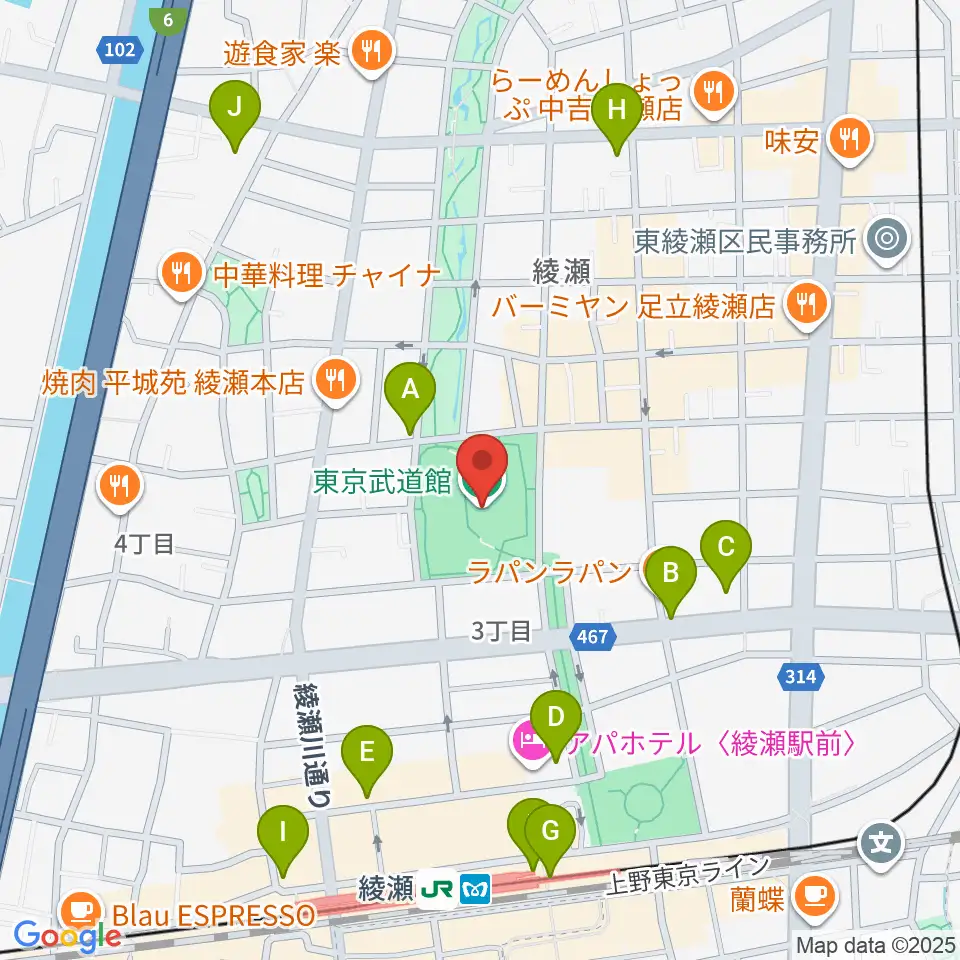 東京武道館周辺のコンビニエンスストア一覧地図