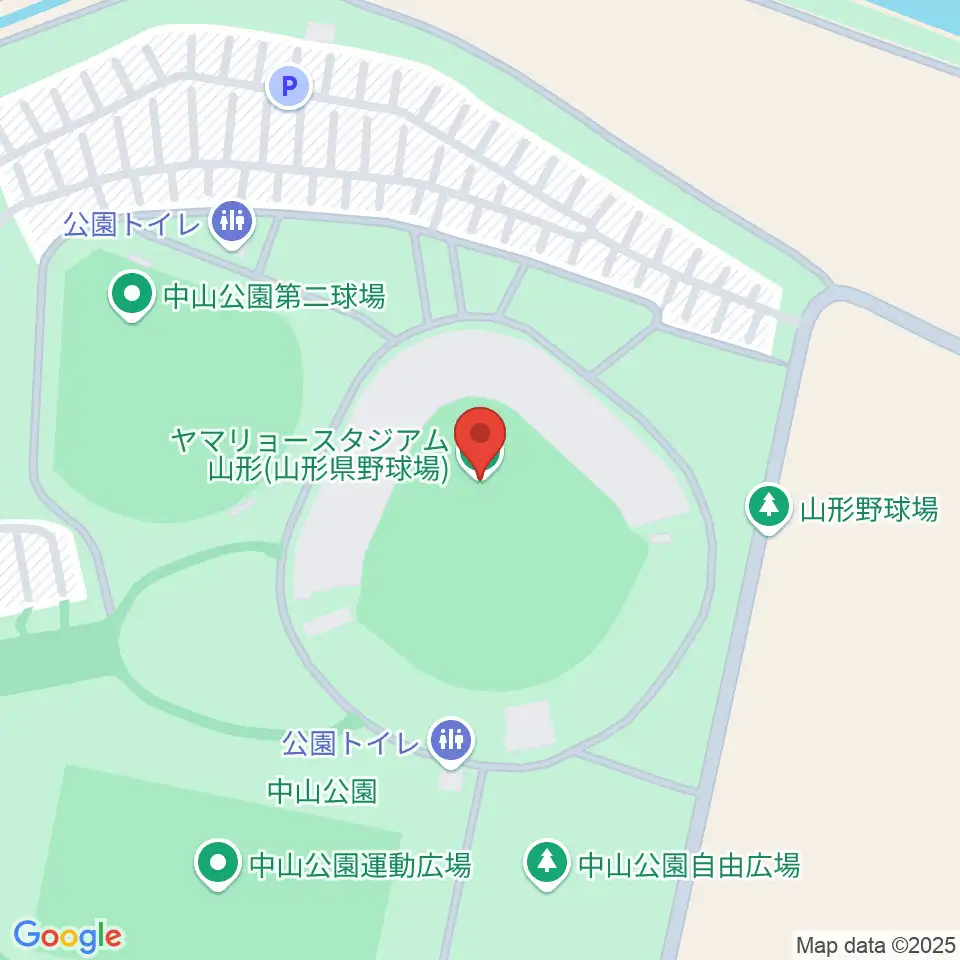 ヤマリョースタジアム山形周辺のコンビニエンスストア一覧地図