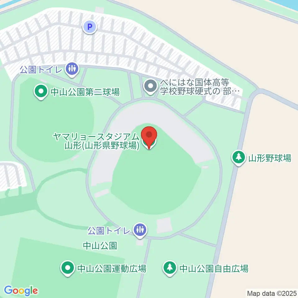 ヤマリョースタジアム山形周辺のコンビニエンスストア一覧地図