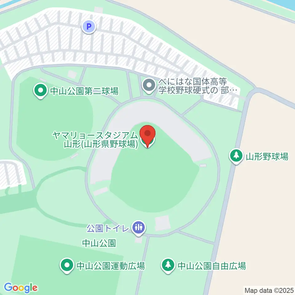 ヤマリョースタジアム山形周辺のコンビニエンスストア一覧地図