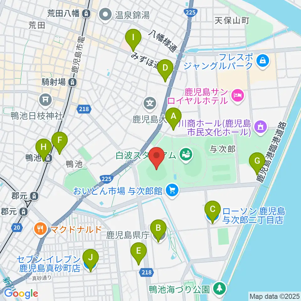平和リース球場周辺のコンビニエンスストア一覧地図