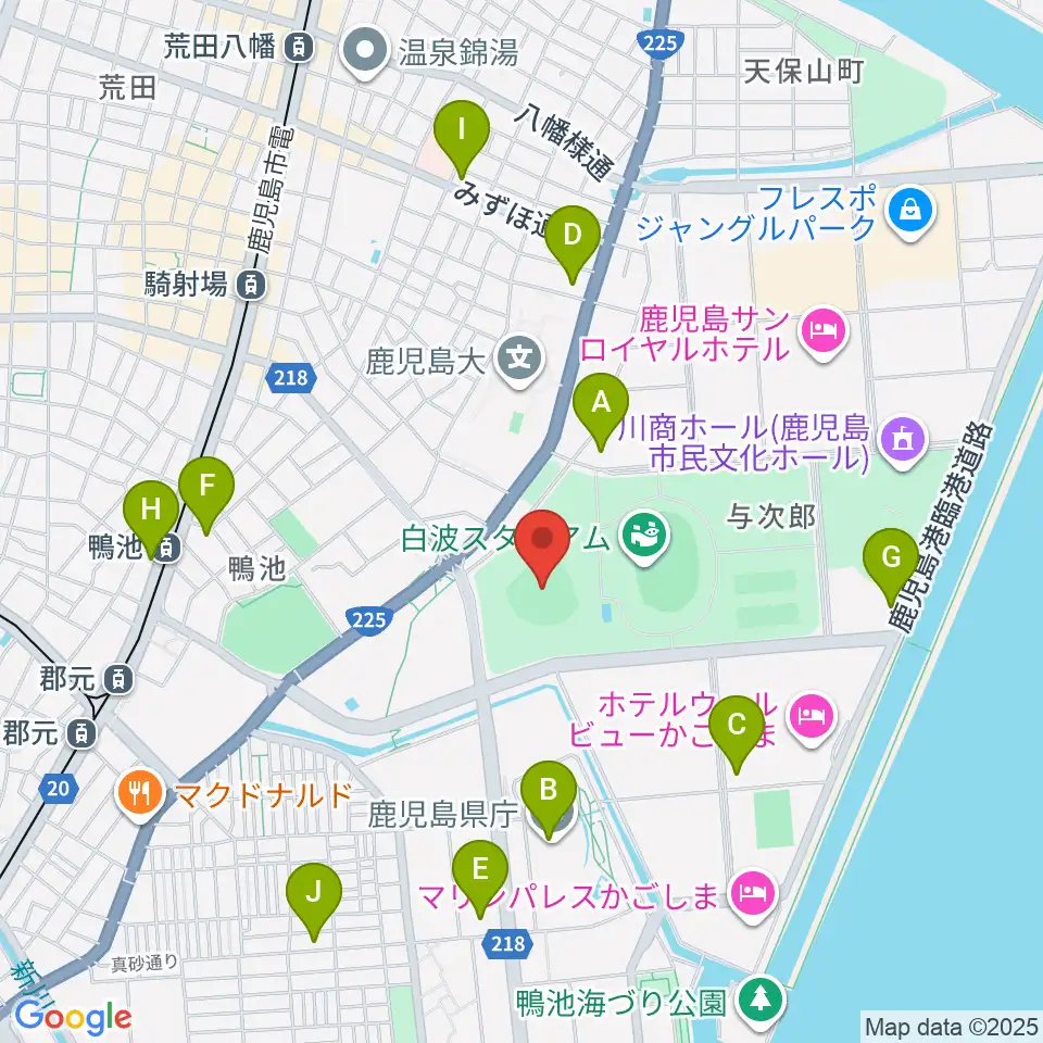 平和リース球場周辺のコンビニエンスストア一覧地図