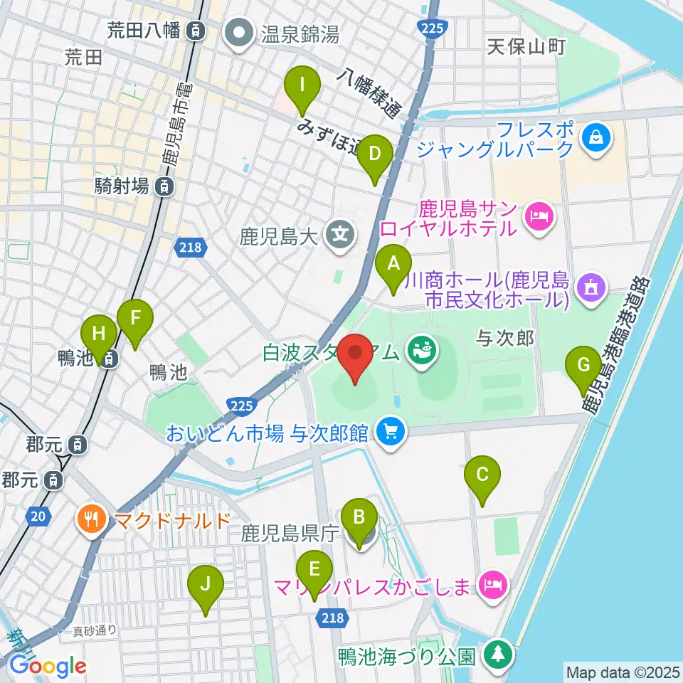 平和リース球場周辺のコンビニエンスストア一覧地図
