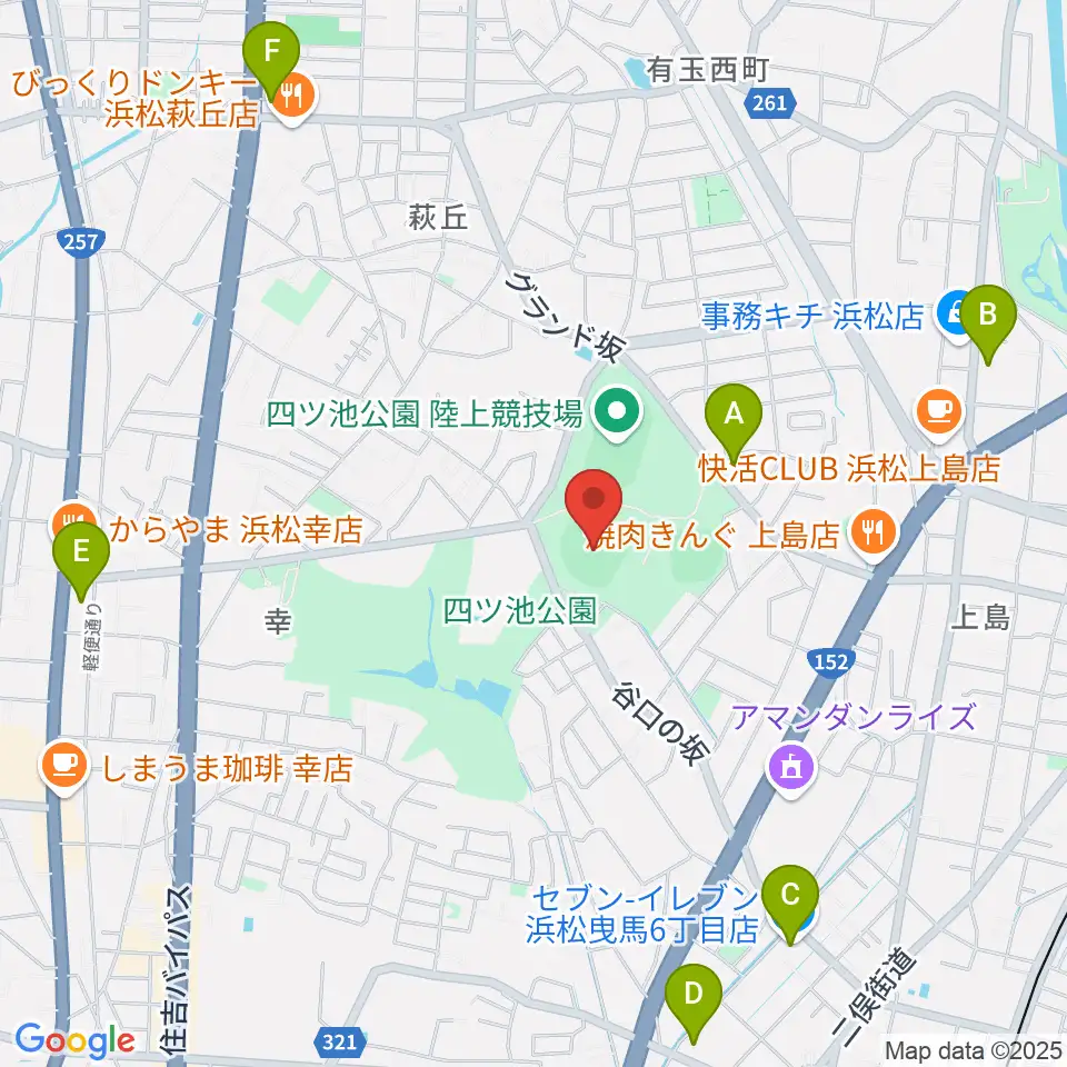 浜松球場周辺のコンビニエンスストア一覧地図