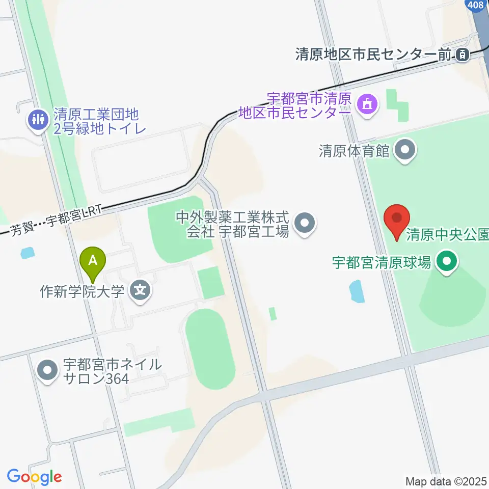 宇都宮清原球場周辺のコンビニエンスストア一覧地図