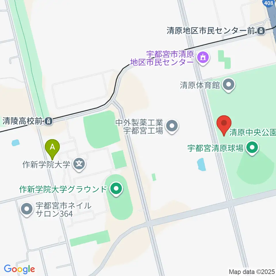 宇都宮清原球場周辺のコンビニエンスストア一覧地図