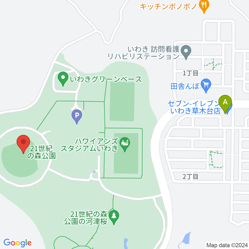 ヨークいわきスタジアム周辺のコンビニエンスストア一覧地図