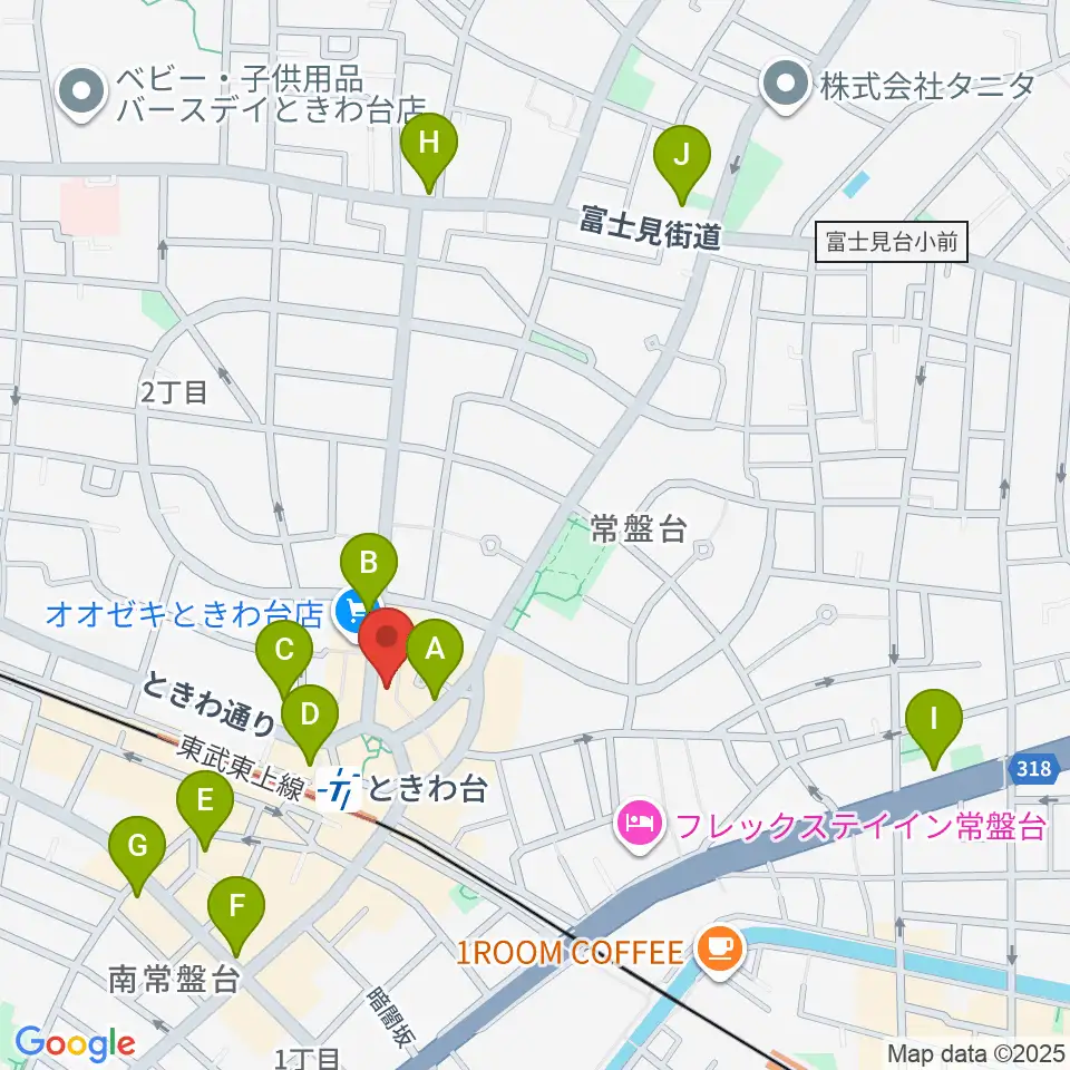 ときわ台Cave周辺のコンビニエンスストア一覧地図