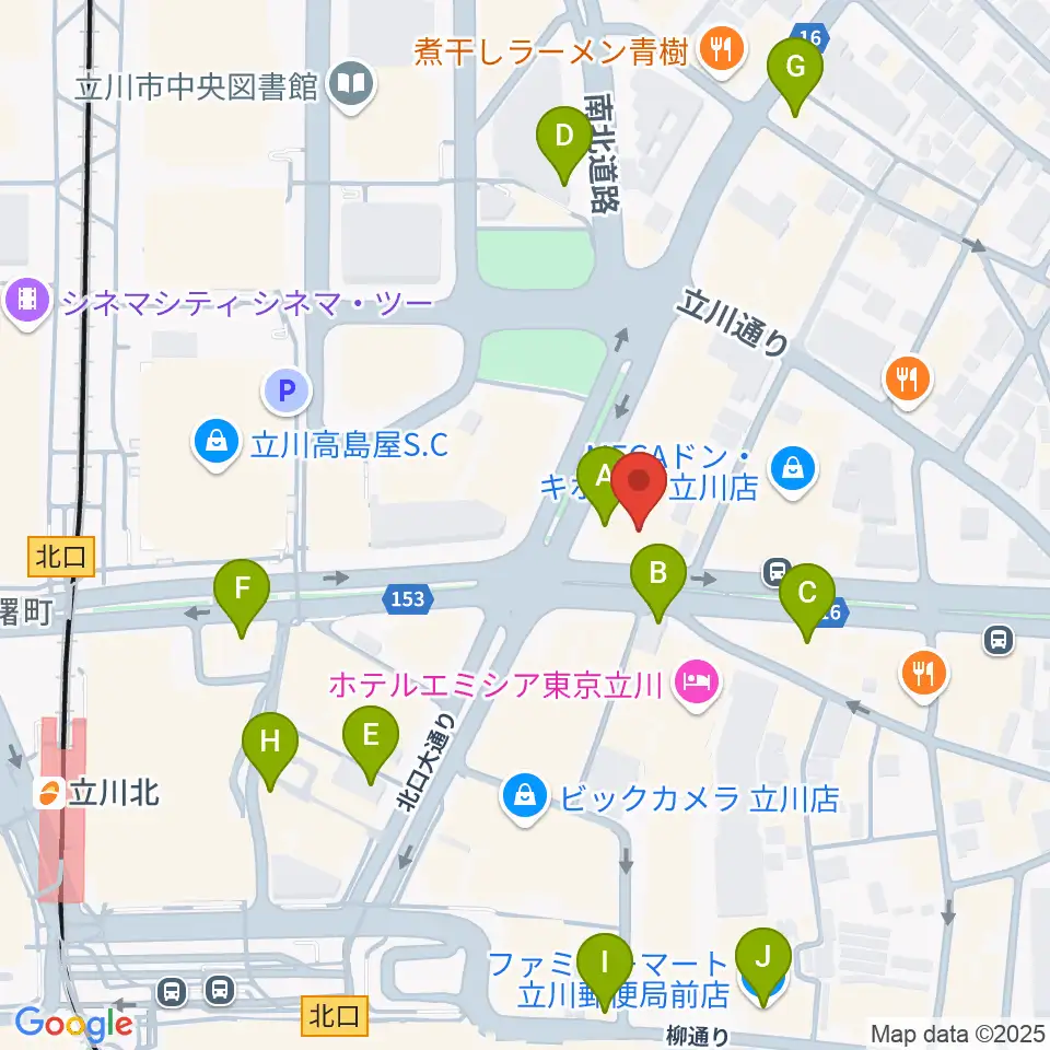 ディスクユニオン立川店周辺のコンビニエンスストア一覧地図