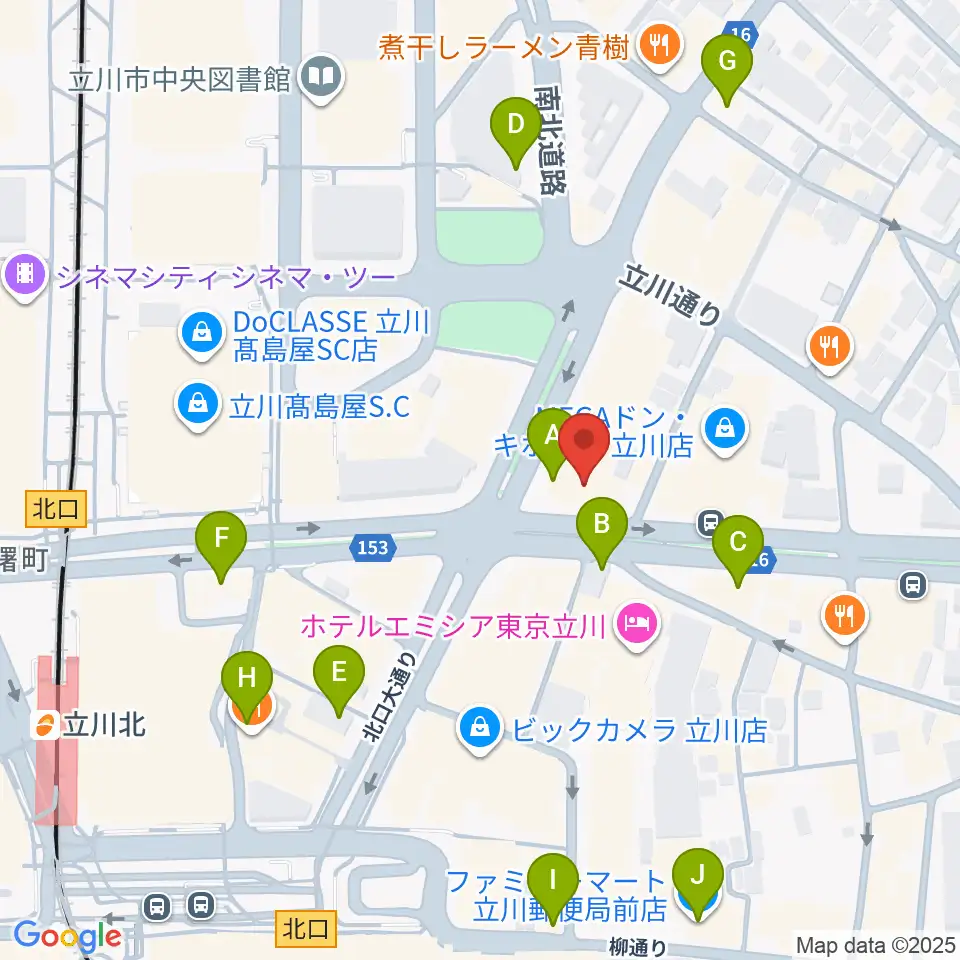 ディスクユニオン立川店周辺のコンビニエンスストア一覧地図
