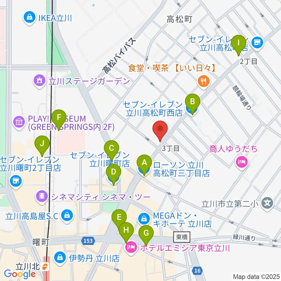 青江楽器ミュージック・イン・トム周辺のコンビニエンスストア一覧地図