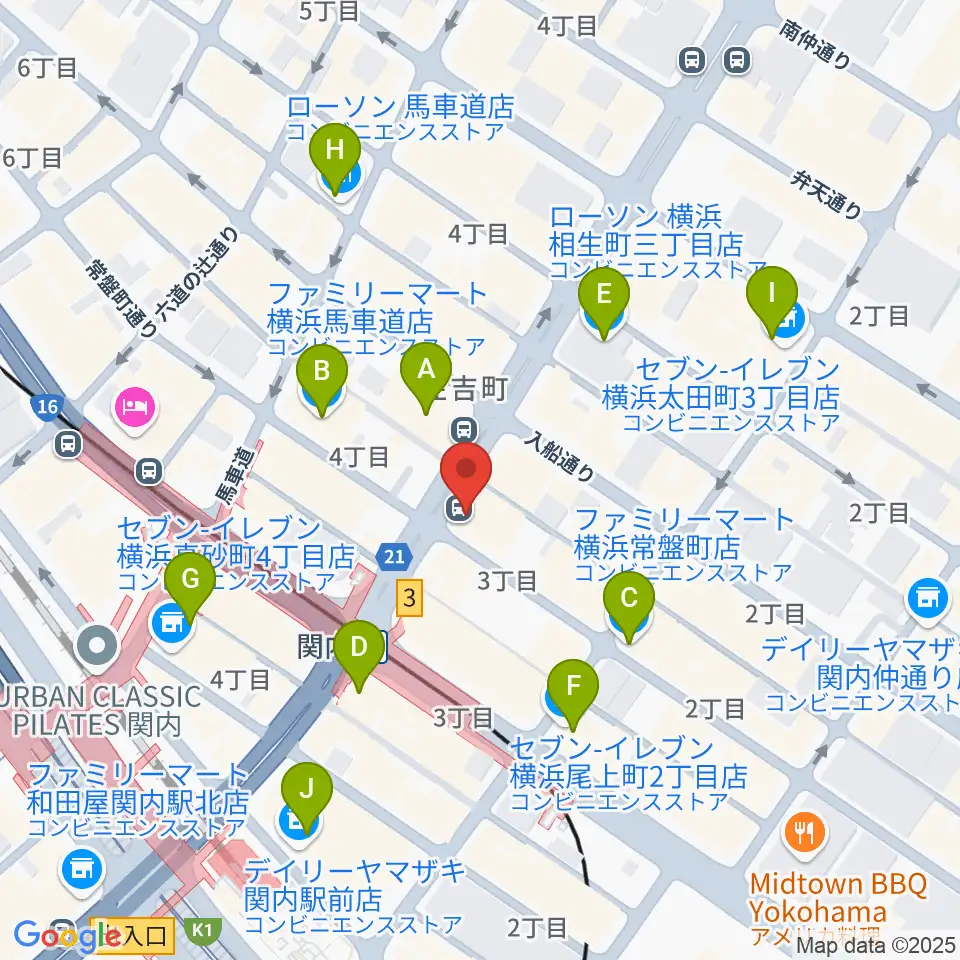 Music Lab.濱書房周辺のコンビニエンスストア一覧地図