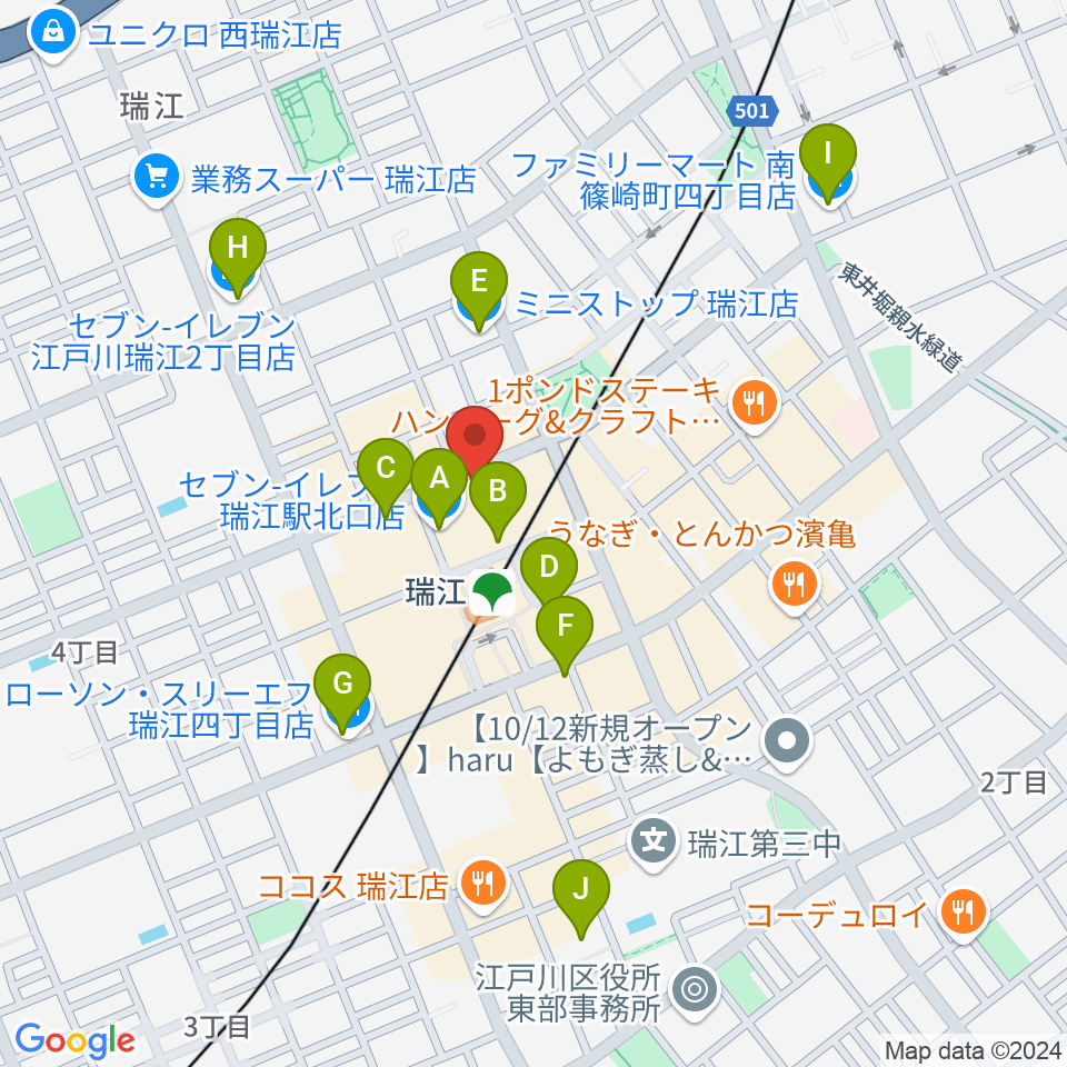 東部フレンドホール周辺のコンビニエンスストア一覧地図