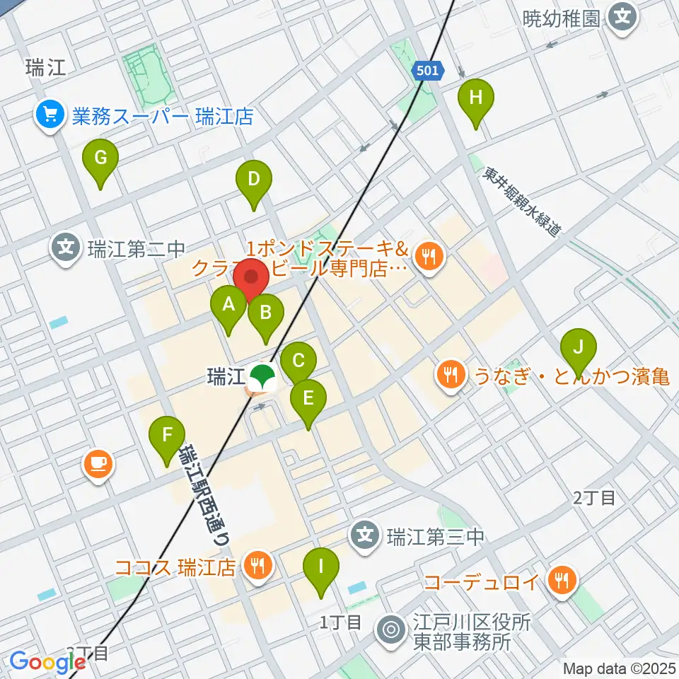 東部フレンドホール周辺のコンビニエンスストア一覧地図