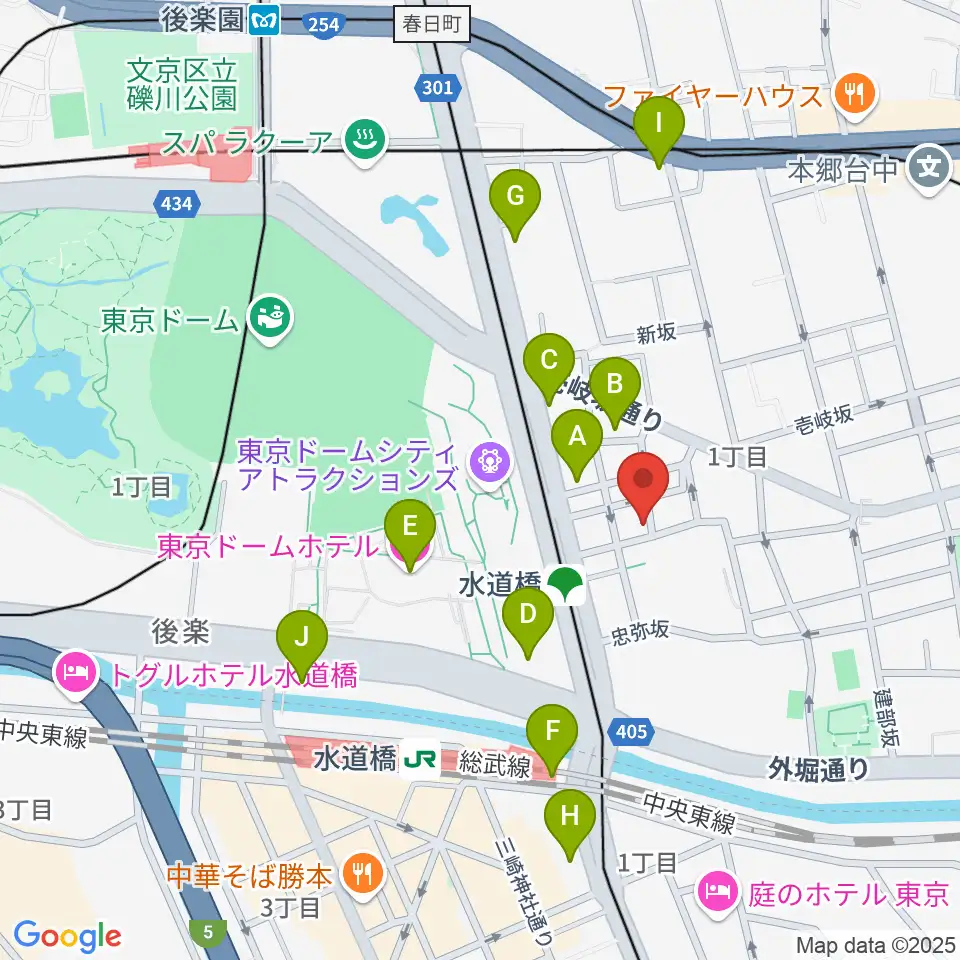 水道橋Words周辺のコンビニエンスストア一覧地図