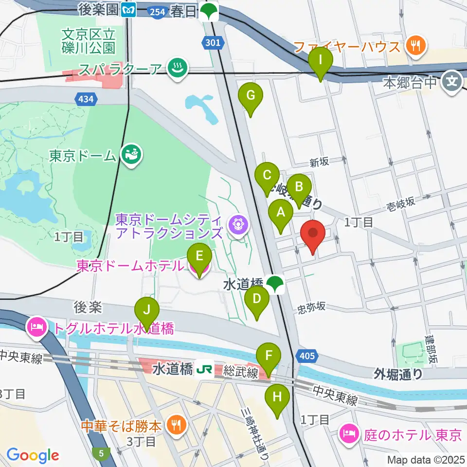水道橋Words周辺のコンビニエンスストア一覧地図