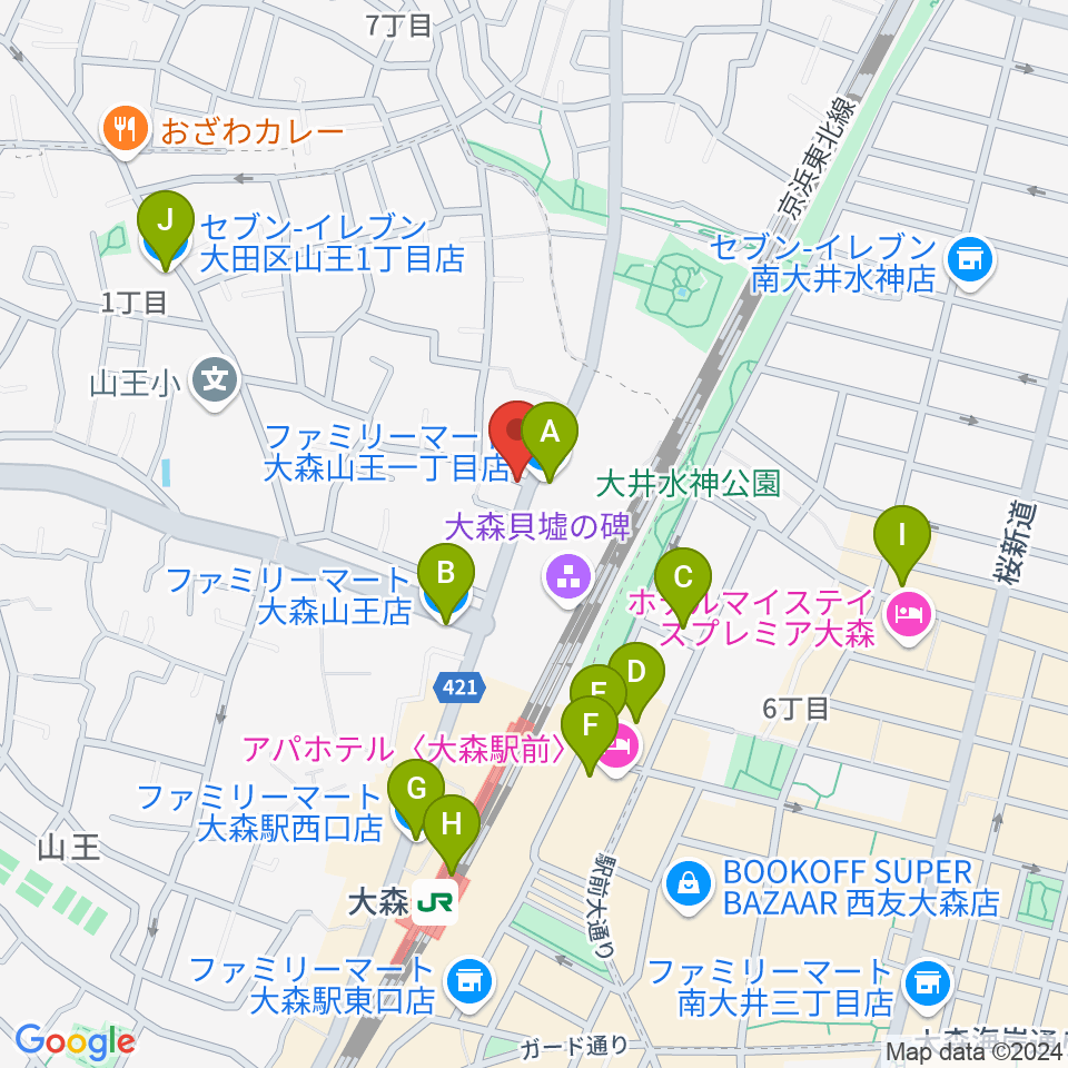 いしはら弦楽器工房周辺のコンビニエンスストア一覧地図