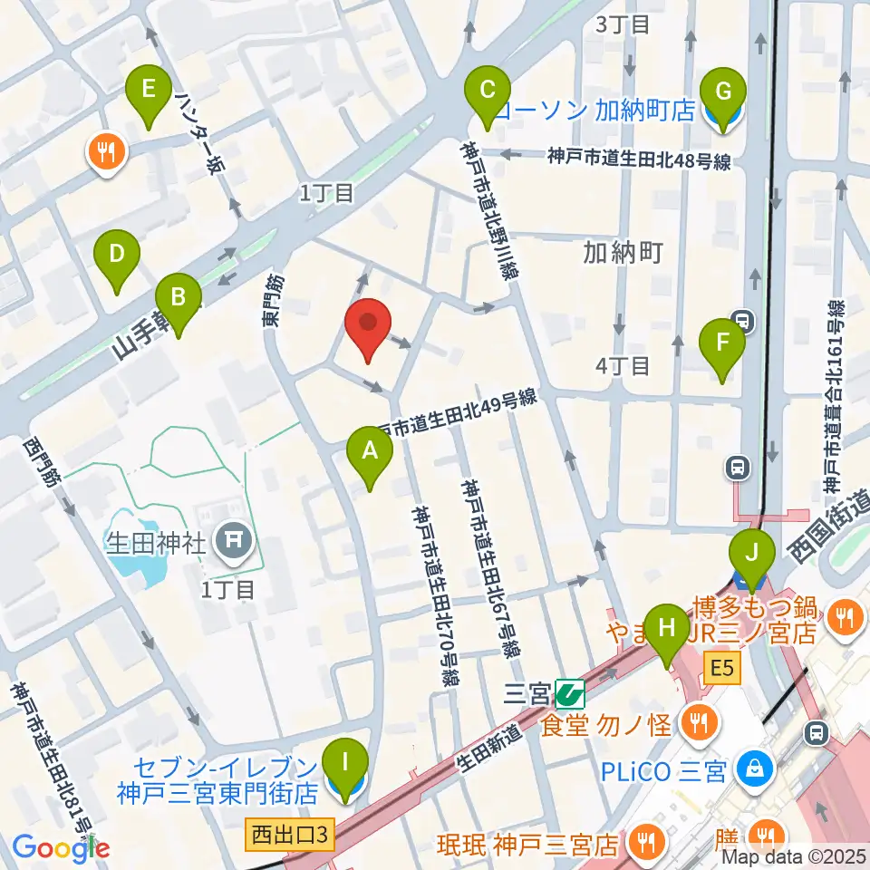 神戸 隠れ谷周辺のコンビニエンスストア一覧地図