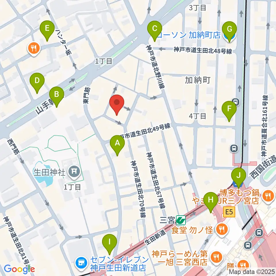 神戸 隠れ谷周辺のコンビニエンスストア一覧地図