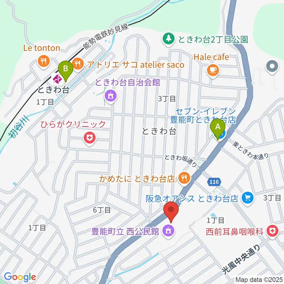 豊能町立ユーベルホール周辺のコンビニエンスストア一覧地図