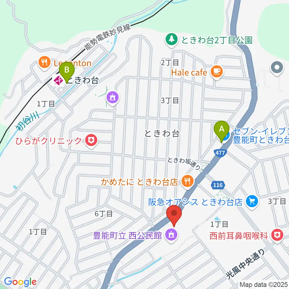 豊能町立ユーベルホール周辺のコンビニエンスストア一覧地図