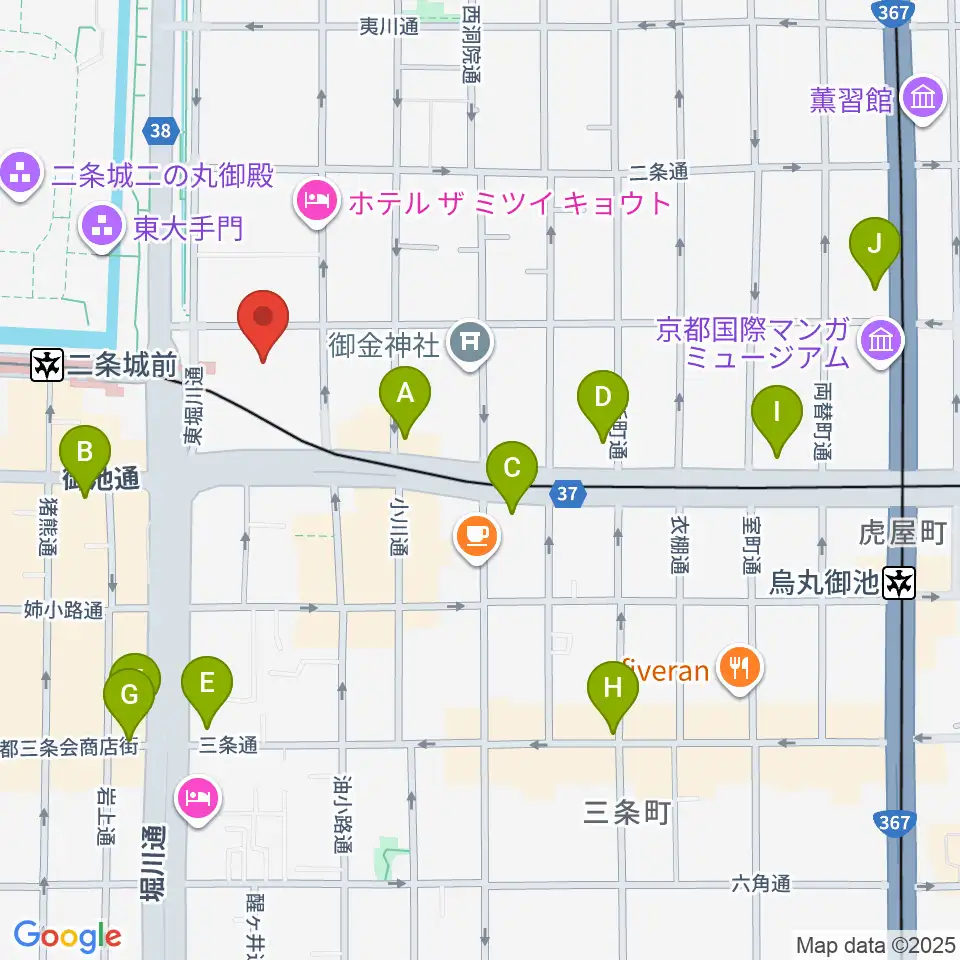 京都堀川音楽高等学校 音楽ホール周辺のコンビニエンスストア一覧地図