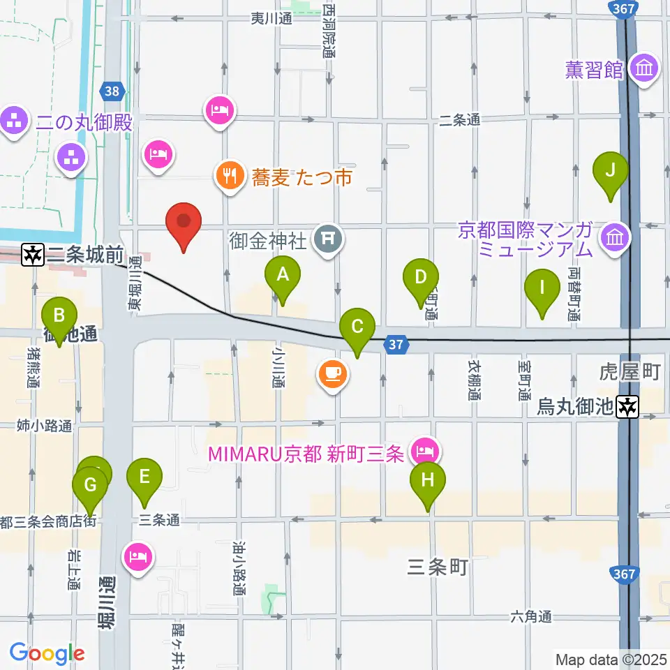 京都堀川音楽高等学校 音楽ホール周辺のコンビニエンスストア一覧地図