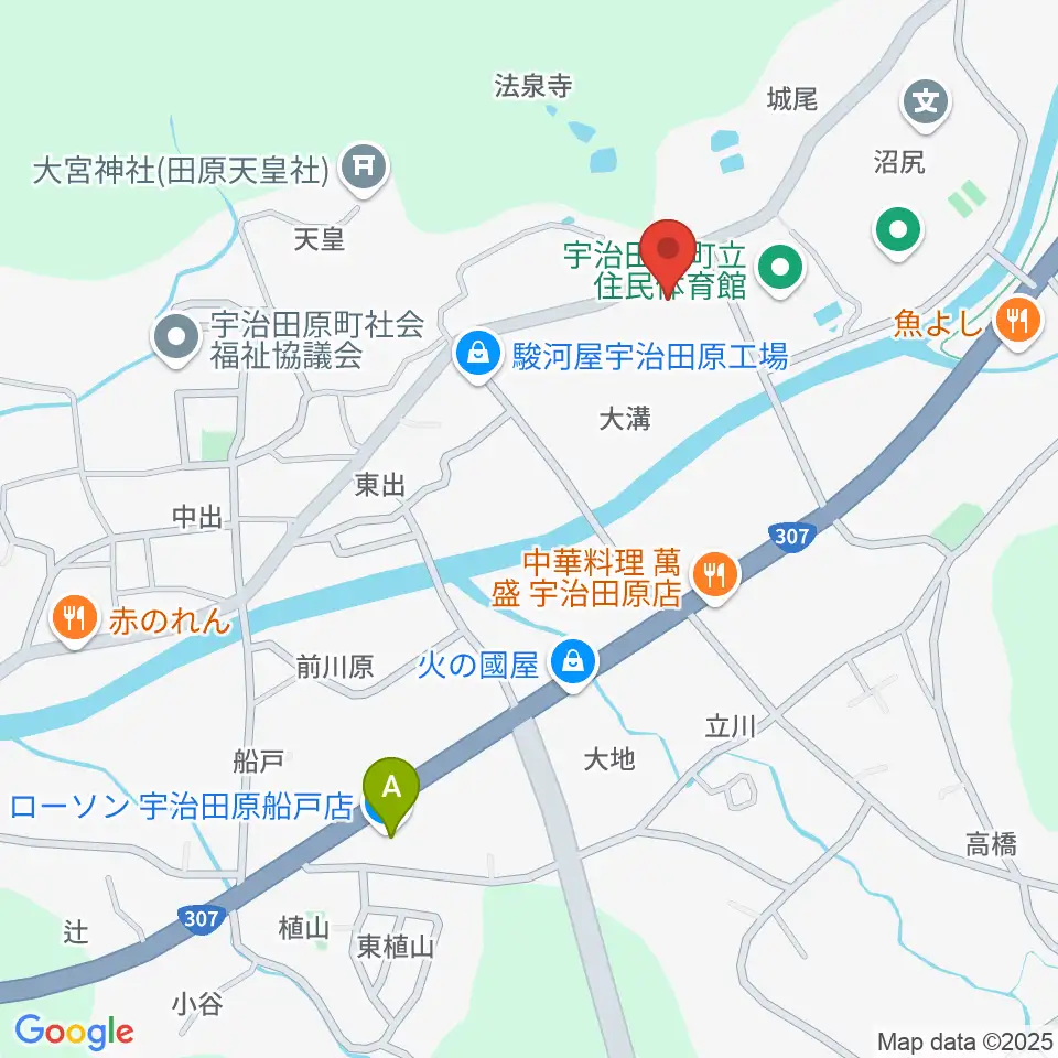 宇治田原町総合文化センター周辺のコンビニエンスストア一覧地図