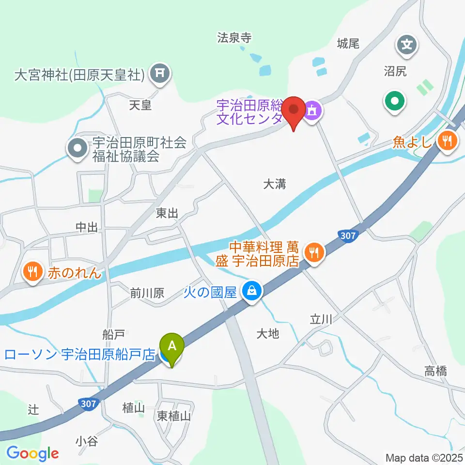 宇治田原町総合文化センター周辺のコンビニエンスストア一覧地図