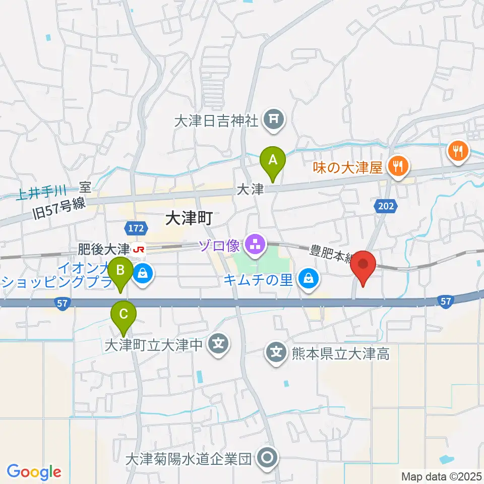 大津町生涯学習センター周辺のコンビニエンスストア一覧地図