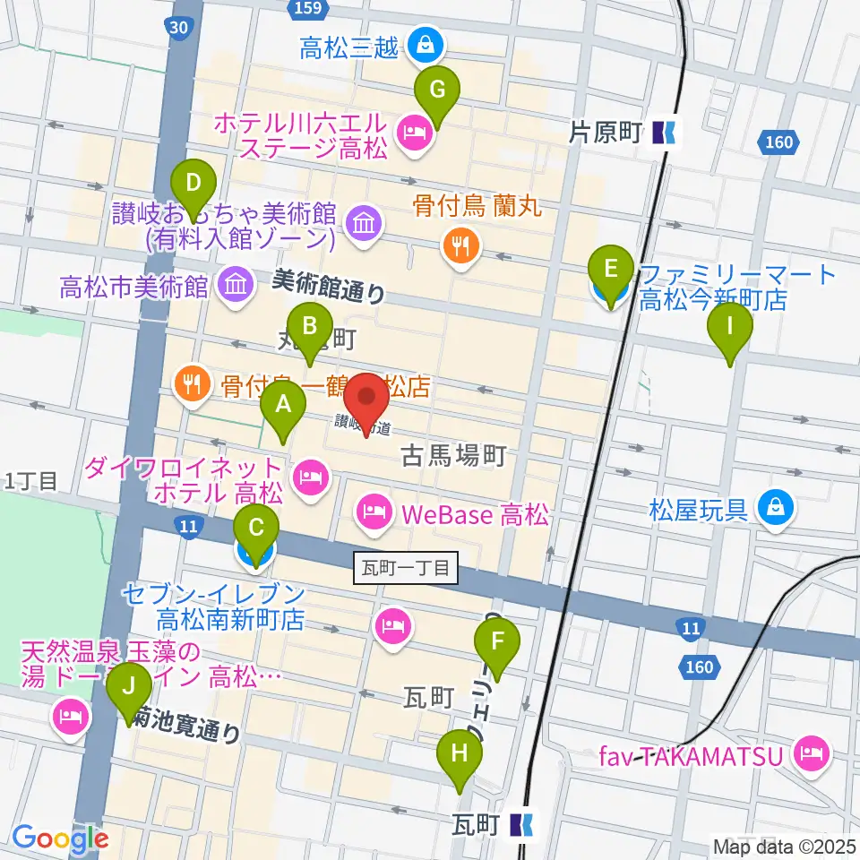 高松ビートルズ周辺のコンビニエンスストア一覧地図