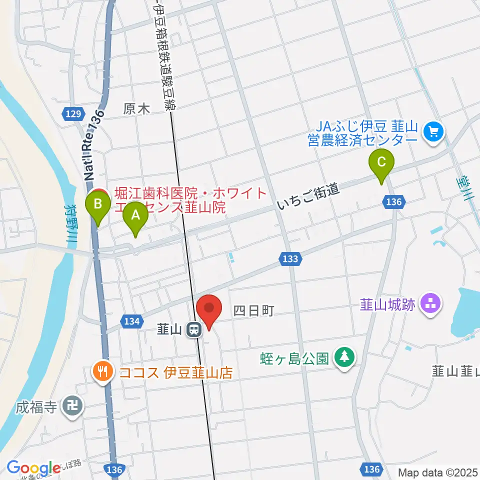 韮山文化センター韮山時代劇場周辺のコンビニエンスストア一覧地図
