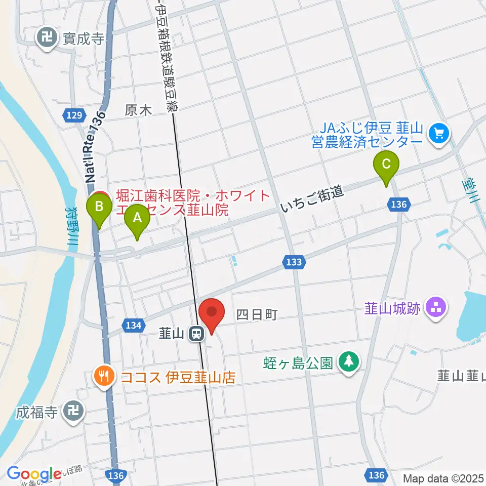 韮山文化センター韮山時代劇場周辺のコンビニエンスストア一覧地図