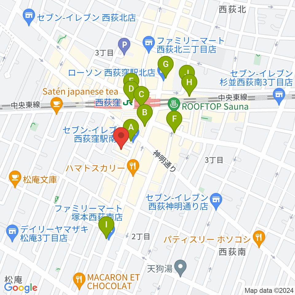 SAWYER CAFE周辺のコンビニエンスストア一覧地図