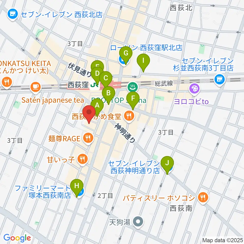 SAWYER CAFE周辺のコンビニエンスストア一覧地図