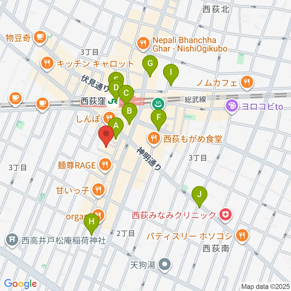 SAWYER CAFE周辺のコンビニエンスストア一覧地図